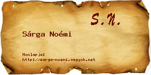Sárga Noémi névjegykártya
